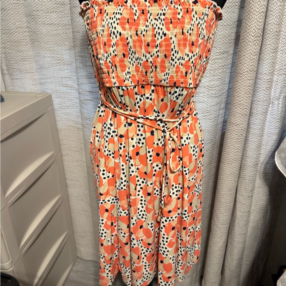 Juicy Couture Orange and Black Midi Dress Beach Royalty very nice! - Picture 1 of 5